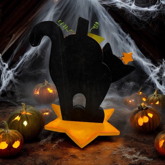 Halloween Cat Decor EUC - Picture 2 of 2